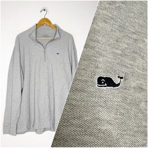 Vineyard Vines Quarter Zip Pullover Mens Size XXL Gray Cotton